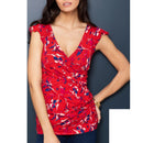 Printed Maternity Dress with Deep V Neck for Nursing